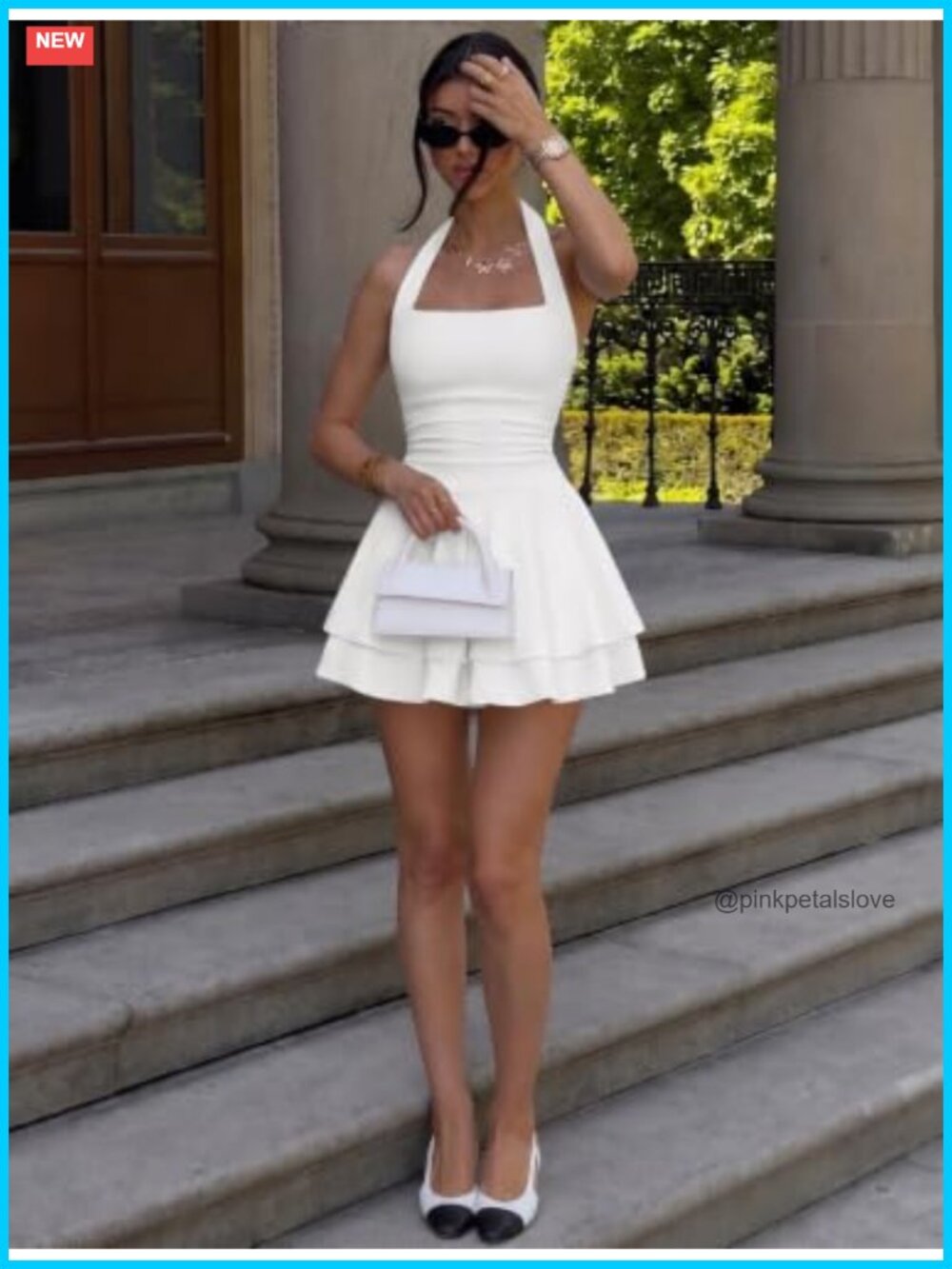 Halter Neck Mini Dress Backless Ruffle Party Bodycon - Picture 4 of 5